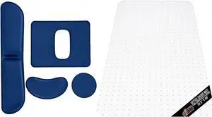 GORILLA GRIP Wrist Rest Set, Setof4, NavyBlue and Office Chair Mat, 32.5X48, Clear Bundle