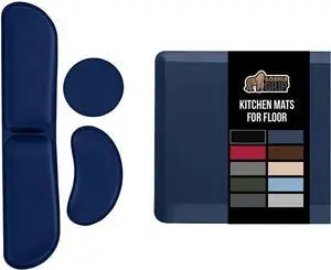GORILLA GRIP Wrist Rest Set, Setof3, NavyBlue and Anti Fatigue Mat 2 Pack, 48x20, Navy Bundle