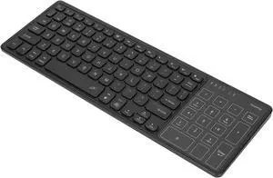 Septpenta 2.4Ghz Mini Wireless Keyboard, with Numeric Touchpad, USB Receiver, Plug and Play, RGB Backlit, 78 Typing Keys and 17 Touchpad Keys Reasonable Layout, Portable Keyboarda(Black)