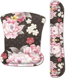 Pad Wrist Rest Keyboard and Silica Gel Support with Memory Foam