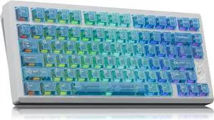 Chilkey Slice75 HE Gaming Keyboard: Hall Effect Aluminum Keyboard with Flux Switch, Rapid Trigger, 8K Polling, Per-Key RGB Gaming Magnetic Switch Key Board for Gaming (Translucent Blue)