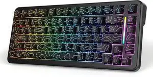 MAMBASNAKE M82 HE Rapid Trigger Mechanical Gaming Keyboard 75% Wired TKL with Adjustable Actuation,Hall Effect Magnetic Switch,8KHz Polling Rate,RGB Backlit,Top Mount for PC Mac Esport Gamer-Black