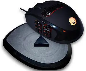 MMO Mouse - 23 Programmable Buttons, 16 000 DPI Optical Sensor, Switch to Joystick Mode with Spring-Loaded Base - PC, Mac, and Linux