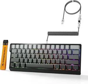 MAMBASNAKE X60 HE Magnetic Switch Keyboard Adjustable Actuation,BT/2.4G/Wired Tri-Mode 60% Percent Mechanical Gaming Keyboard,8KHz Polling Rate Rapid Trigger,Web Driver for Win/Mac-Moon Night