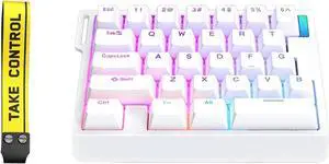 HE30 Rapid Trigger Magnetic Switch Gaming Keyboard,One-Handed Hall Effect RGB HotSwap Adjustable Actuation 8kHz Hyper Fast Mini Macro Gasket E-Sports Keypad Ergonomic Mechanical Keyboard (White)