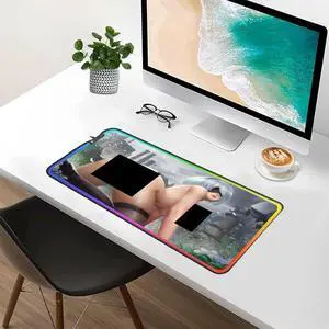 Gaming Sexy Anime Mouse Pad RGB LED Mouse Pad Sexy Butt Breasts Chest Gaming Accessories Laptop Colorful Keyboard Gaming Desktop Carpet Pad (39.37x19.68 inche)