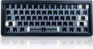 GMK61 Barebones Keyboard Kit,60% Hot Swap Programmable Gasket Mount RGB Backlit BT5.0/2.4G/Wired Type-C Wireless Mechanical Keyboard 61 Keys NKRO Custom Gaming DIY Kit (Black)