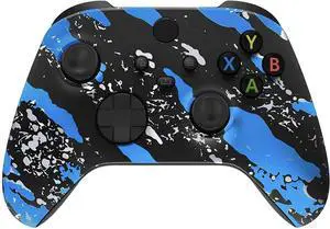 Modded Wireless Controller for Microsoft Series X/S & One - Compatible With All Shooting Games - Rapid Fire, Dropshot, Akimbo & More (X/S Blue Splatter)