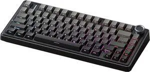 MOLGRIA x Aula F75 Gaming Keyboard, Triple Mode Connected 75% Mechanical Keyboard with South-Facing RGB Backlit Shine-Through Hot Swappable Keycaps and Knob(Black Gradient)
