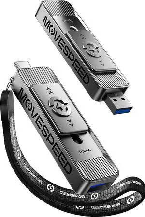 MOVE SPEED 1TB 1050MB/s Read High-Speed External Drive Dual USB 3.2 & Type-C Ports for iPhone 17 Mac, iPad, Android- Ideal for Creators, Photographers, Fast File Transfer