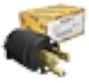 Journeyman-Pro 515PV 15 Amp 120-125 Volt, NEMA 5-15P, 2Pole 3Wire, Straight Blade, Male Plug Replacement Cord Outlet, Commercial Grade PVC Black (Black 1-Pack)