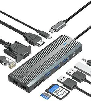 SANZANG 10-in-1 USB C Docking Station - HDMI Adapter, Ethernet, 100W PD, 3 USB-A 3.0 Ports for MacBook, Steam Deck, iPad, Surface Pro, Chromebook (Grey) SANZANG 10-in-1 USB C Docking Station - HDMI Adapter, Ethernet, 100W PD, 3 USB-A 3.0 Ports for MacBook, Steam Deck, iPad, Surface Pro, Chromebook (Grey)
