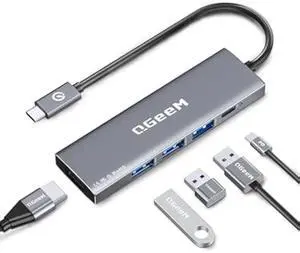 QGeeM USB C Hub 5 in 1 MultiPort to 4K HDMI Adapter, 3 USB-A Data Ports, 100W Power Delivery, USB C Dongle for MacBook Pro/Air, iPad Pro, iMac, iPhone 15 Pro/Pro Max, XPS, Thinkpad etc. QGeeM USB C Hub 5 in 1 MultiPort to 4K HDMI Adapter, 3 USB-A Data Ports, 100W Power Delivery, USB C Dongle for MacBook Pro/Air, iPad Pro, iMac, iPhone 15 Pro/Pro Max, XPS, Thinkpad etc.