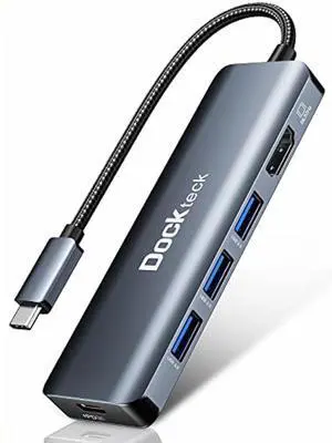 Dockteck 5-in-1 USB-C Multiport Adapter, 8K HDMI, 100W PD, 3 x USB 3.0 for Steam Deck, MacBook Pro/Air M1, iPad Pro/Air, Surface Pro 7/8/X