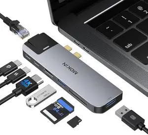MOKiN USB C Multiport Adapter Hub Mac Dongle for MacBook Pro/Air with 4K HDMI Port, Gigabit ethernet, 2 USB, TF/SD Card Reader, USB-C 100W PD and Thunderbolt 3
