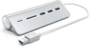 Satechi Aluminum USB 3.0 Hub & Card Reader - Compatible with MacBook Pro, MacBook, iMac, Surface Pro, Dell XPS and More (Silver) Satechi Aluminum USB 3.0 Hub & Card Reader - Compatible with MacBook Pro, MacBook, iMac, Surface Pro, Dell XPS and More (Silver)