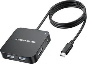 USB C Hub Long Cable 4FT 10Gbps, Multiport Adapter with 4K 60Hz HDMI, 100W Power Delivery, 3 USB A3.1+1 USB-C 3.1 Data Port, USB c to HDMI Adapter for MacBook, Dell, Lenovo, Surface, iPad PRO