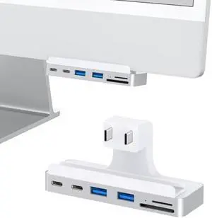 6-in-1 USB C Hub for iMac 24 inch (M1/M3/M4), USB Adapter Multiport with Type-C 10Gbps, SD/TF Card Reader Compatible | iMac Accessories