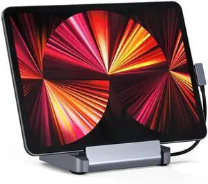 Satechi USB C Hub, iPad Pro USBC Hub, Aluminum Stand & Hubs, 6-in-1 iPads Dock Foldable Stand, iPads Docking Station for iPad Air/Pro M4/M3