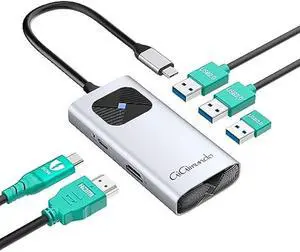 GiGimundo USB C Male to HDMI Femal Adapter, Type C Hub with 4K HDMI, PD60W Fast Charging, Compatible for Galaxy Phones, MacBook Pro/Air, USB-C iPad Pro/Air