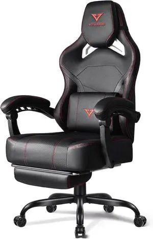 Big and Tall Gaming Chair 400lb Weight Capacity with Footrest, Ergonomic Video Game Chair for Adults with Oversized Headrest and Lumbar Pillow, Computer Chair Gaming for Office