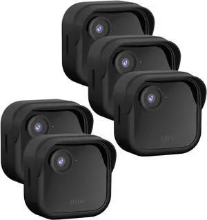 Silicone Case Cover for All-New Blink Outdoor 4 (4th Gen) - Weatherproof Protective Skin Cover with Hat Brim for All-New Blink Outdoor 4 Smart Security Camera (Black, 5 Pack)