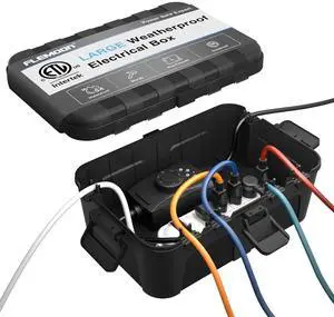 Large Outdoor Electrical Box Waterproof, for Outdoor Plug | 12.5x8.5x5inch, IP54 Extension Cord Cover Weatherproof, Protect Outlet, Socket, Power Strip, Holiday Light Decoration, Black Large Outdoor Electrical Box Waterproof, for Outdoor Plug | 12.5x8.5x5inch, IP54 Extension Cord Cover Weatherproof, Protect Outlet, Socket, Power Strip, Holiday Light Decoration, Black