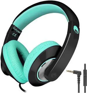 rockpapa Comfort+ Kids Headphones with Microphone, Boys Girls Student Over-Ear Headphones Wired for School Classroom Laptop PC Computer Tablet Black Teal rockpapa Comfort+ Kids Headphones with Microphone, Boys Girls Student Over-Ear Headphones Wired for School Classroom Laptop PC Computer Tablet Black Teal