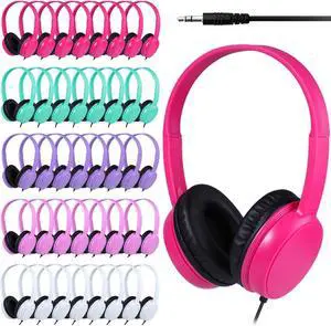 40 Pack Bulk Headphones for Classroom, Adjustable Wired Headset for Student School K-12 Class & Teachers, HQ Stereo Sound 3.5mm Jack for Laptop Tablets Chromebook (GS30, 40Mixed) 40 Pack Bulk Headphones for Classroom, Adjustable Wired Headset for Student School K-12 Class & Teachers, HQ Stereo Sound 3.5mm Jack for Laptop Tablets Chromebook (GS30, 40Mixed)