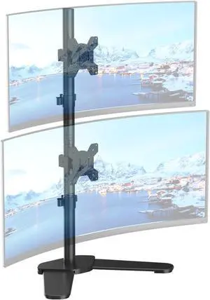 Dual Monitor Stand Free Standing Desk Mount Monitor Arm Fits Two Screens up to 32 inch 22 lbs Fully Adjustable Arms with Max VESA 100x100mm (ML7802) Dual Monitor Stand Free Standing Desk Mount Monitor Arm Fits Two Screens up to 32 inch 22 lbs Fully Adjustable Arms with Max VESA 100x100mm (ML7802)