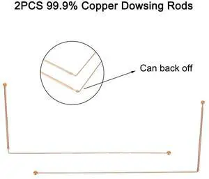 2PCS Probe Rod 99.9% Copper Probe Rod For Water Detection And Treasure Tools For Test Measurement Tool Accessory