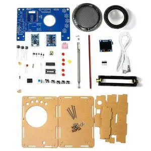 FM Radio DIY Kit Display Rechargeable Soldering Practice Assembly Electronics Making Kit Accessory