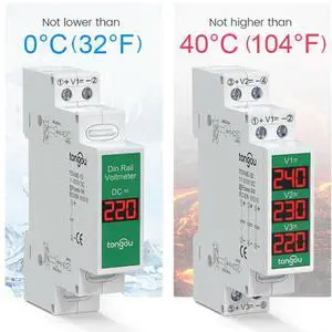 and Reliable For Din Rail Mounting Voltage Meter Featuring LED Display for Instantaneous ReaFor Dings (DC 11 310)