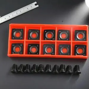 10pc Carbide Cutter Blades 15x15x2 5mm Square Radius Replacement with Screws Suitable for Woodworking Machines