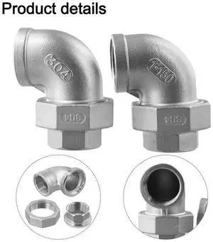 2pc 304 Stainless Steel 90 Degree Elbow Fittings 1 Inch Female Cast Pipe Hose Fittings Accessory