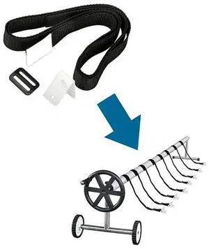 Swimming Pool Cover Reel Set Spool Pool Solar Cover Roller Attachment Strap Clip Kit Swimming Pool Accessories