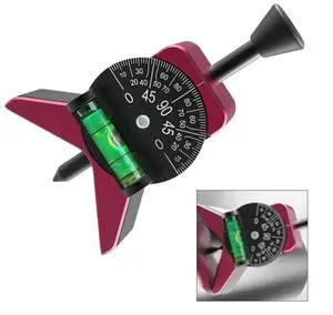 Adjustable Dial Bubble Protractor with Magnetic Pipe Center Finder for Pipes 1 12 to 6 Inch Y Shaped Aluminum Body for Easy Use