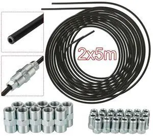 2 times 5 meters brake pipe kit 316 inch 475 millimeter with 20 nuts and 10 connectors automotive refrigeration and heater use