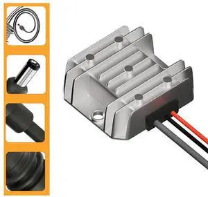 12V 24V Step Up DC Power Cable Outdoor Power Supply Aluminum Shell IP68 -40-85 57.5*63.4*21mm For On-The-Go Setup