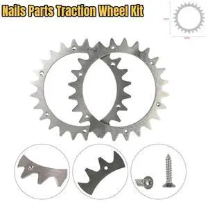 Robotic Lawn Mower Traction Wheels Galvanized Spikes for Worx Landroid S/M Models with Rust-Resistant Screws for Home Garden