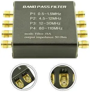 Radio PreFilter with 4PASS Filters BPF 06A 1Hz300MHZ 50 Ohm for SMA Socket Reduce Interference in Medium Wave and FM Broadcasts