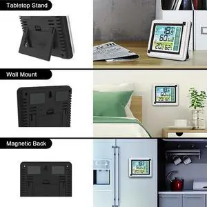 Temperature Humidity Monitor Wireless Weather Station Color Screen With 3 Sensor For Home Improvement Tool Accessory In Stock