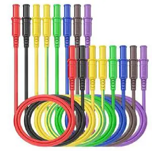 8pcs Dual 4mm Safety Banana Connector Test Probes  With Sheathed Test Leads For Test Measurement Tool Accessory