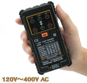 PM5900 Motor Rotation Direction and Phase Sequences Indicator Noncontact Tester for Three Phase Motor and Wiring Troubleshooting PM5900 Motor Rotation Direction and Phase Sequences Indicator Noncontact Tester for Three Phase Motor and Wiring Troubleshooting