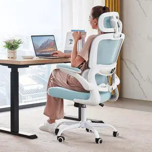 TRALT Office Chair Ergonomic Desk Chair, 330 LBS Home Mesh Office Desk Chairs with Wheels, Comfortable Gaming Chair, High Back Office Chair for Long Hours (Blue)
