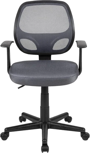 Flash Furniture Flash Fundamentals Mid-Back Gray Mesh Swivel Ergonomic Task Office Chair with Arms Flash Furniture Flash Fundamentals Mid-Back Gray Mesh Swivel Ergonomic Task Office Chair with Arms