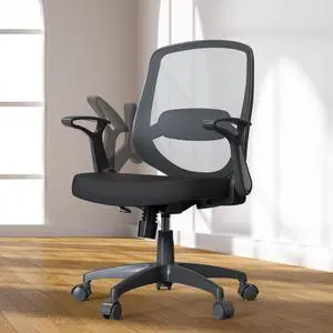 Swivel Mid Back Mesh Home Office Desk Chair with Adjustable Lumbar Support and Wheels for Small Space Adults