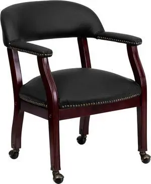 Flash Furniture Diamond Black LeatherSoft Conference Chair with Accent Nail Trim and Casters Flash Furniture Diamond Black LeatherSoft Conference Chair with Accent Nail Trim and Casters