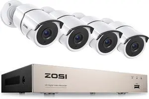 ZOSI 8CH 5MP Lite Home Security Camera System with 1-Way Audio,4x 1080p Metal Indoor Outdoor Cameras,AI Human/Vehicle Detection,Night Vision,Remote Access,H.265+ 8-Channel CCTV DVR No Hard Drive ZOSI 8CH 5MP Lite Home Security Camera System with 1-Way Audio,4x 1080p Metal Indoor Outdoor Cameras,AI Human/Vehicle Detection,Night Vision,Remote Access,H.265+ 8-Channel CCTV DVR No Hard Drive