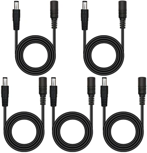 5Pcs Male to Female DC Extension Cable 3.3ft/1Meter, 5.5mm x 2.1mm Extension Cord DC Plugs Extension Cable 12V Led Extension Cables for CCTV Security Camera and 5~24VDC LED Light Strips 5Pcs Male to Female DC Extension Cable 3.3ft/1Meter, 5.5mm x 2.1mm Extension Cord DC Plugs Extension Cable 12V Led Extension Cables for CCTV Security Camera and 5~24VDC LED Light Strips